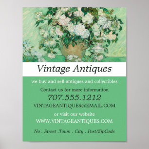 Poster Vase Avec Roses Roses Roses Roses, Van Gogh, Antiq