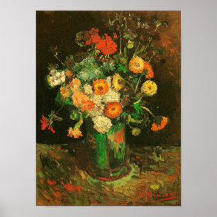 Poster Vase avec Zinnias & Geraniums Van Gogh Art