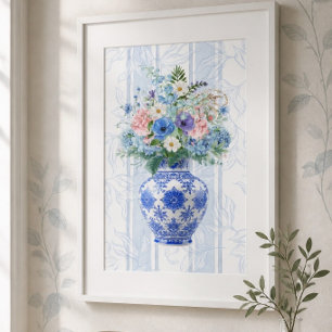 Poster Vase de Chinoiserie Aquarelle
