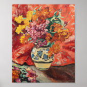 Poster Vase de Fleurs à la Draperie Rouge | Louis Valtat (Devant)