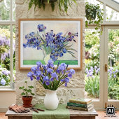 Poster Vase de fleurs avec Iris par Vincent van Gogh