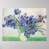 Poster Vase de fleurs avec Iris par Vincent van Gogh (Devant)