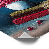 Poster Vase de fleurs Bleu rose Livres Lecture Vie morte (Coin)