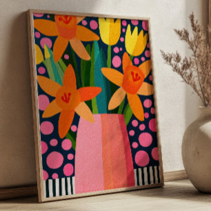 Poster Vase de fleurs colorées Élégante Art floral