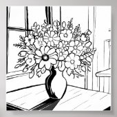 Poster Vase de fleurs minimaliste moderne (Devant)