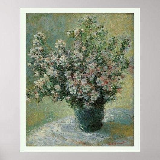 Poster Vase de fleurs par Claude Monet (Devant)