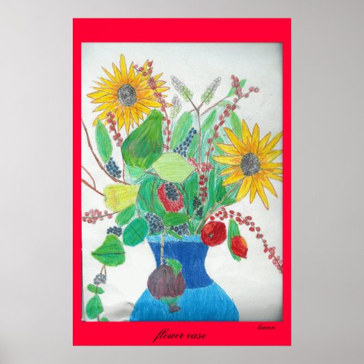 Poster Vase de fleurs par Lauren (Devant)