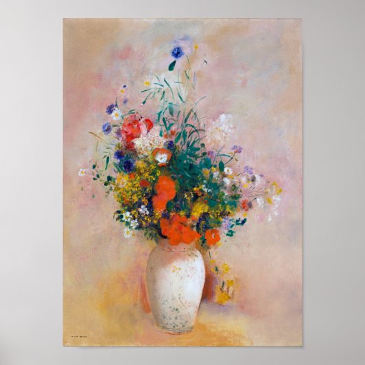 Poster Vase de fleurs, Redon (Devant)