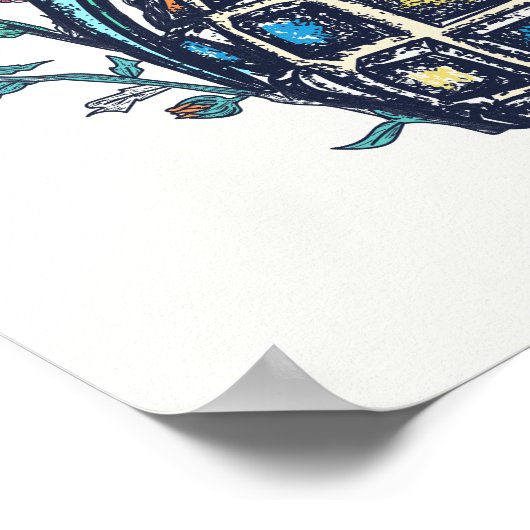 Poster Vase de grenade à main de fleurs (Coin)