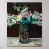 Poster Vase de Lilacs blancs et Rose | Édouard Manet (Devant)