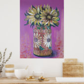 Poster Vase de tournesol (Cuisine)