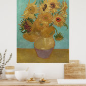 Poster Vase de Van Gogh avec douze tournesols (Cuisine)