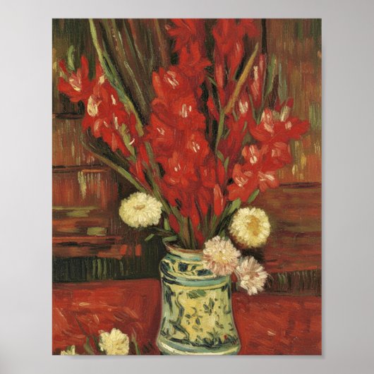 Poster Vase de Van Gogh avec Glaïeuls rouges (Devant)