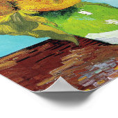 Poster Vase de Vincent van Gogh avec trois tournesols (Coin)