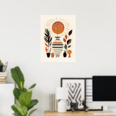 Poster Vase décorative Boho Abstrait en terre cuite moder (Bureau à domicile)