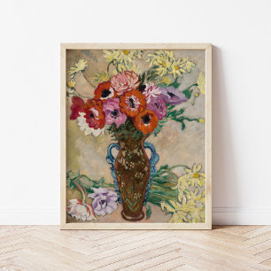 Poster Vase décorée avec des anémones   Louis Valtat