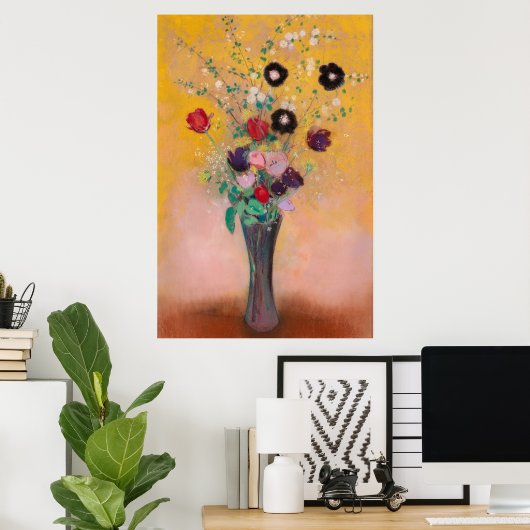 Poster Vase des fleurs d'Odilon Redon (Bureau à domicile)