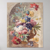 Poster Vase des fleurs par Jan van Huysum (Devant)