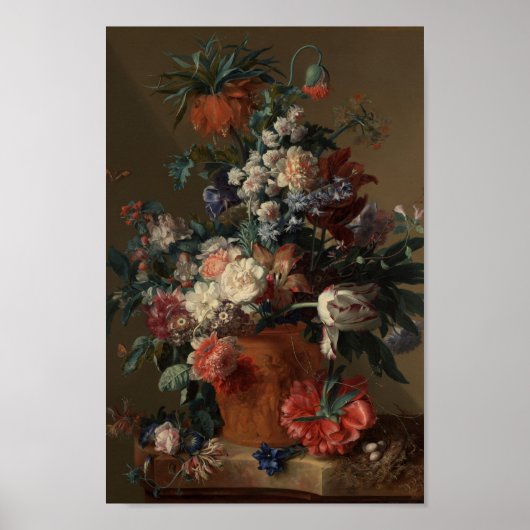 Poster Vase des fleurs Peinture classique (Devant)