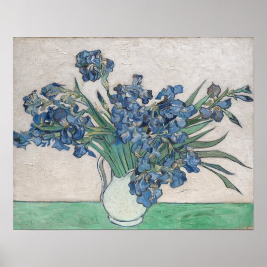 Poster Vase d'Iris Violets de Van Gogh Peinture Florale (Devant)