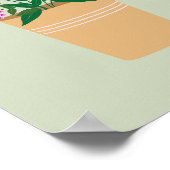 Poster Vase florale rétro Pastel Vert (Coin)