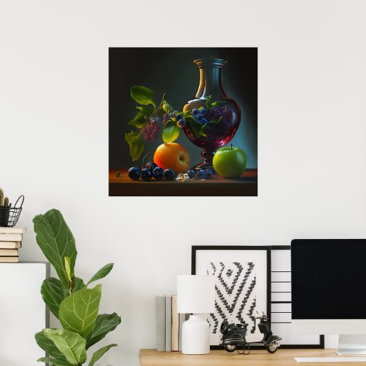 Poster Vase & Fruit (Bureau à domicile)