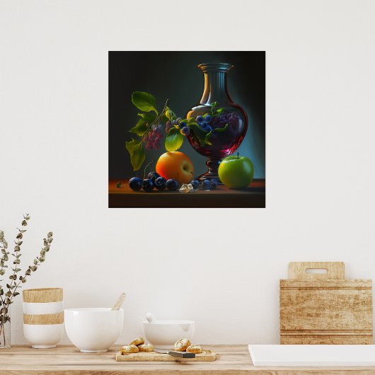 Poster Vase & Fruit (Cuisine)
