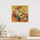 Poster Vase japonais, rose et anémones Vincent van Gogh (Cuisine)