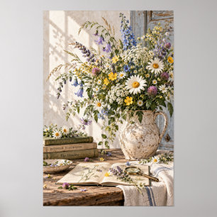 Poster Vase mural d'étude botanique de fleurs sauvages vi