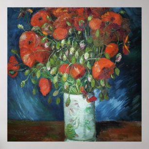 Poster Vase par Red Poppies Vincent van Gogh