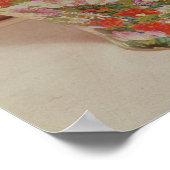 Poster Vase Rose de famille avec mille fleurs (Coin)