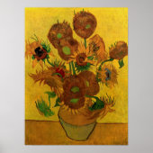 Poster Vase Still Life avec 15 tournesols Vincent van Gog (Devant)