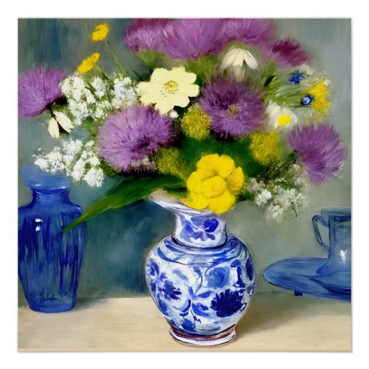 Poster Vase tranquille des fleurs Imprimer (Devant)