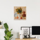 Poster Vase vintage avec Fleurs Café et Fruit (Bureau à domicile)