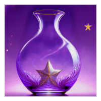 Vase Violet Transparent Avec Étoile Tout Sous Dôme