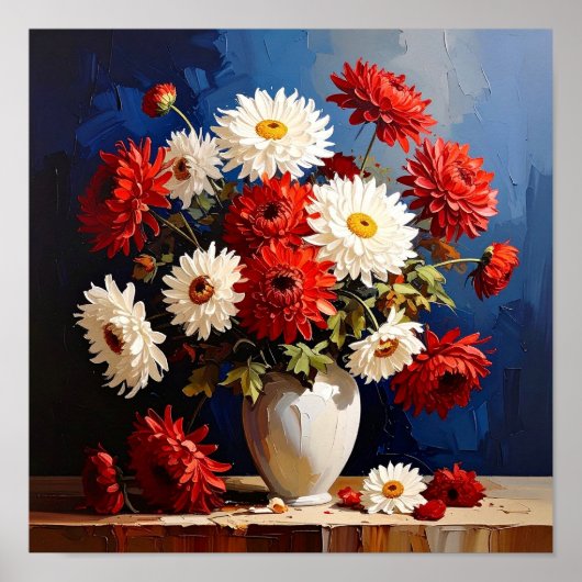 Poster Vase with Chrysanthemums After Van Gogh (Devant)