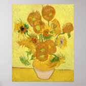 Poster Vase with fifteen sunflowers by Vincent Van Gogh (Devant)