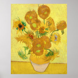 Poster Vase with fifteen sunflowers by Vincent Van Gogh
