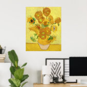 Poster Vase with fifteen sunflowers by Vincent Van Gogh (Bureau à domicile)