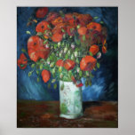 Poster Vase with Poppies 1886 par Vincent van Gogh<br><div class="desc">Vincent Willem Gotch (ˈvvvsch: ˈnnt ɱʋlv ɑˈDujulx) 30 March 1853 - 29 Y 1890) ce qu'a Dutch Post-impressionist painter who posthumously beone behumously one of the most famous and influential figures in the history of western art. in a decade, he created about 2, 100 artworks, including aroet 860 oil paintings,...</div>