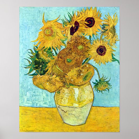 Poster Vase With Twelve Sunflowers By Vincent Van Gogh (Devant)