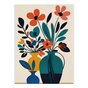 Poster Vases de fleurs de style Matisse