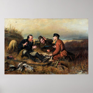 Poster Vasily Perov : Les chasseurs au repos