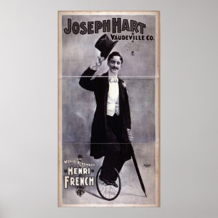 Poster Vaudeville de cerf de Joseph, rétro français de