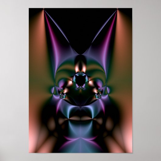 Poster vaudou fractal : sorcier (Devant)