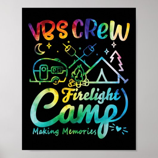 Poster Vbs Crew Camp Firelight Vacation Bible School Camp (Devant)