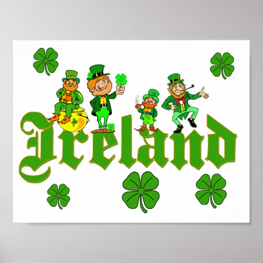 Poster Vector - Leprechaun Clover Irlande (Devant)