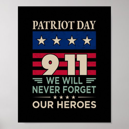 Poster Vector patriot jour 9 11 nous n'oublierons jamais  (Devant)