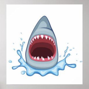 Poster vectorstock_383155 Dents de requin caricaturés aff