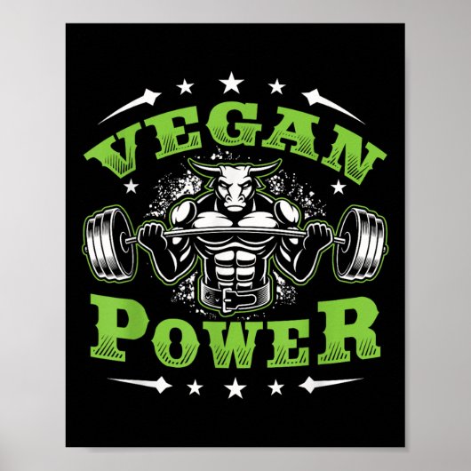 Poster Vegan Fitness Workout I'm Vegan Wer (Devant)